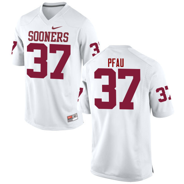 Men Oklahoma Sooners #37 Kyle Pfau College Football Jerseys Game-White